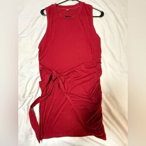 Make an Offer!  Women's Red Sleeveless Tie-Waist Tank Dress